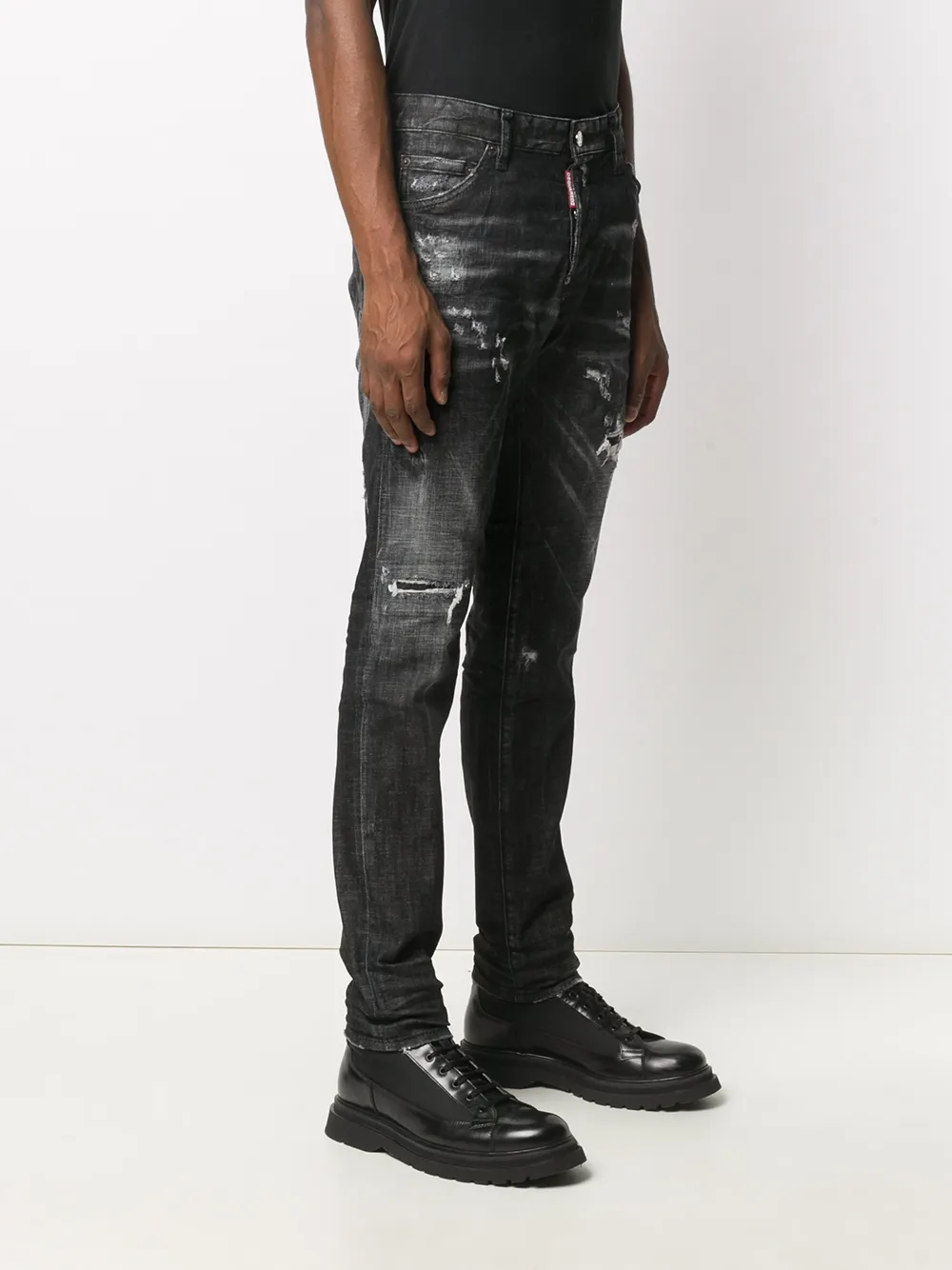 фото Dsquared2 джинсы кроя слим с эффектом потертости