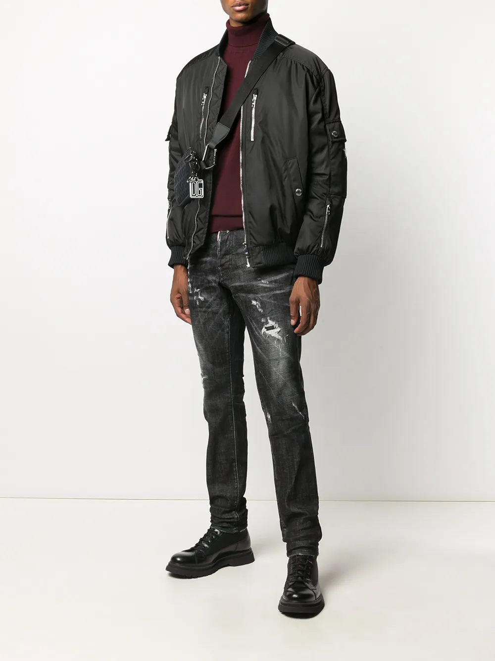фото Dsquared2 джинсы кроя слим с эффектом потертости