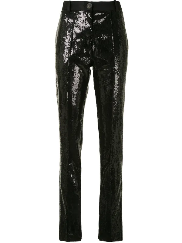 black sequin trousers