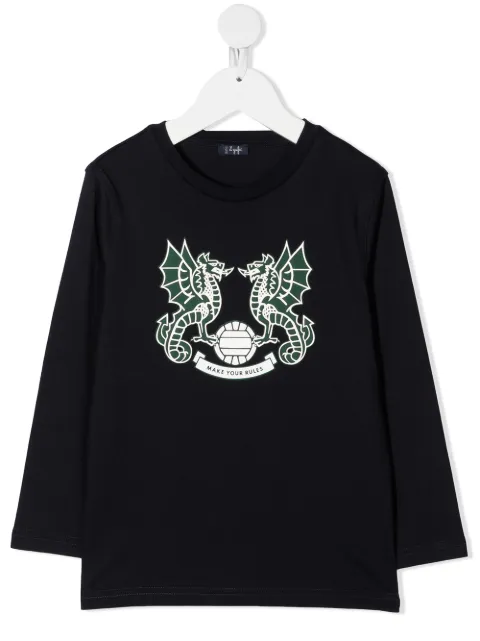 Il Gufo dragon-print cotton sweatshirt