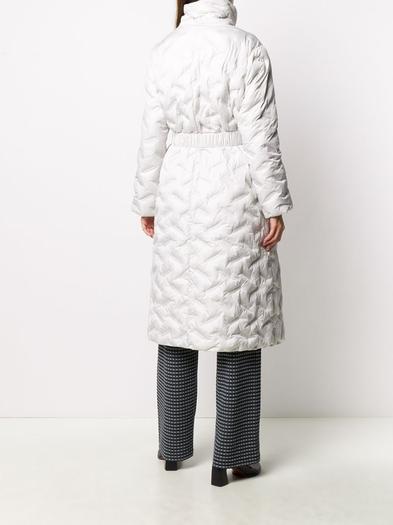 Shop Emporio Armani Quilted Long-length Coat In Neutrals