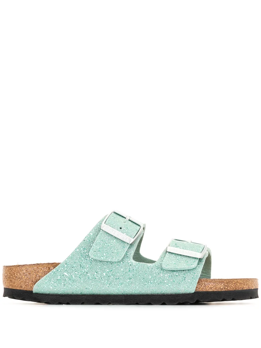 glitter double buckle sandals