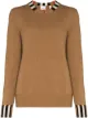 Image 1 of Burberry stripe edge cashmere knit jumper