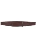 Orciani saffiano-texture thin belt - Brown