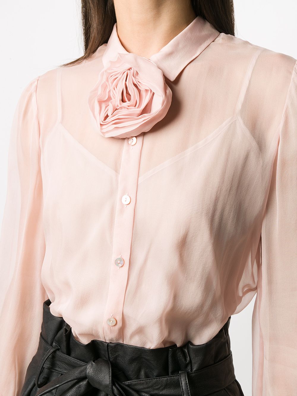 фото Blumarine sheer floral blouse