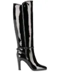 Saint Laurent patent square toe boot - Black
