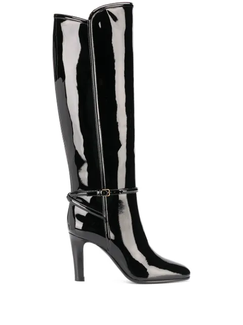 Saint Laurent patent square toe boot