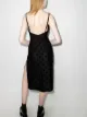 MISBHV velour monogram slip midi dress