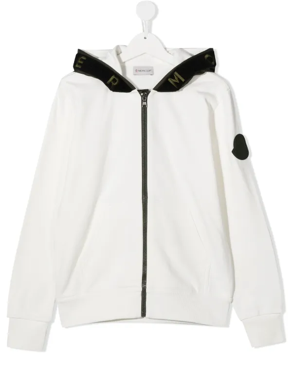 kids white zip up hoodie