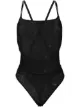 Image 1 of Off-White crossover-strap lace bodysuit