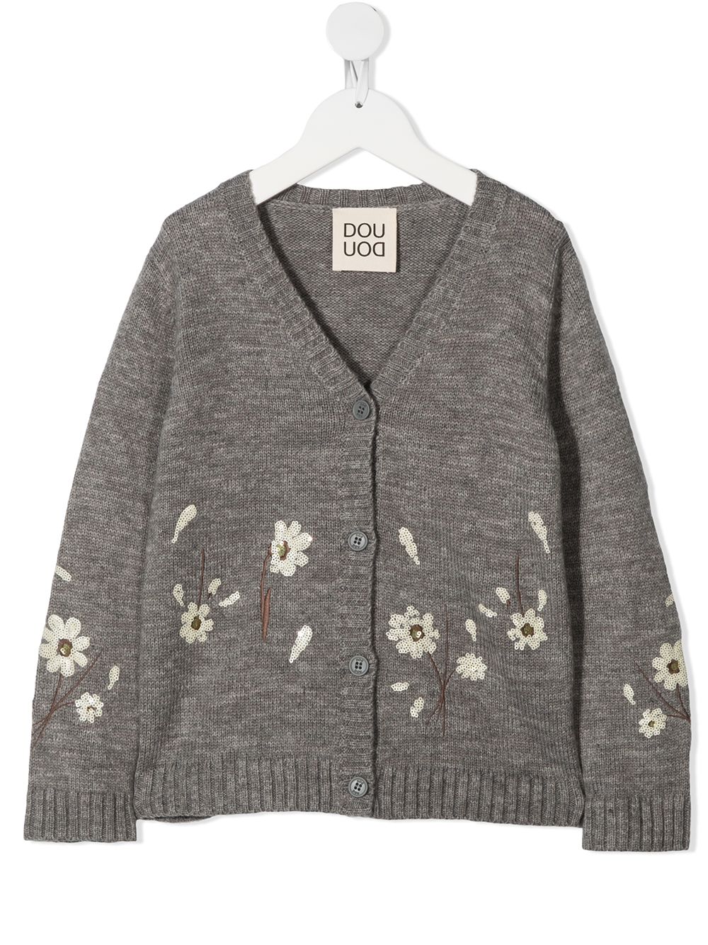 фото Douuod kids embroidered floral knitted cardigan