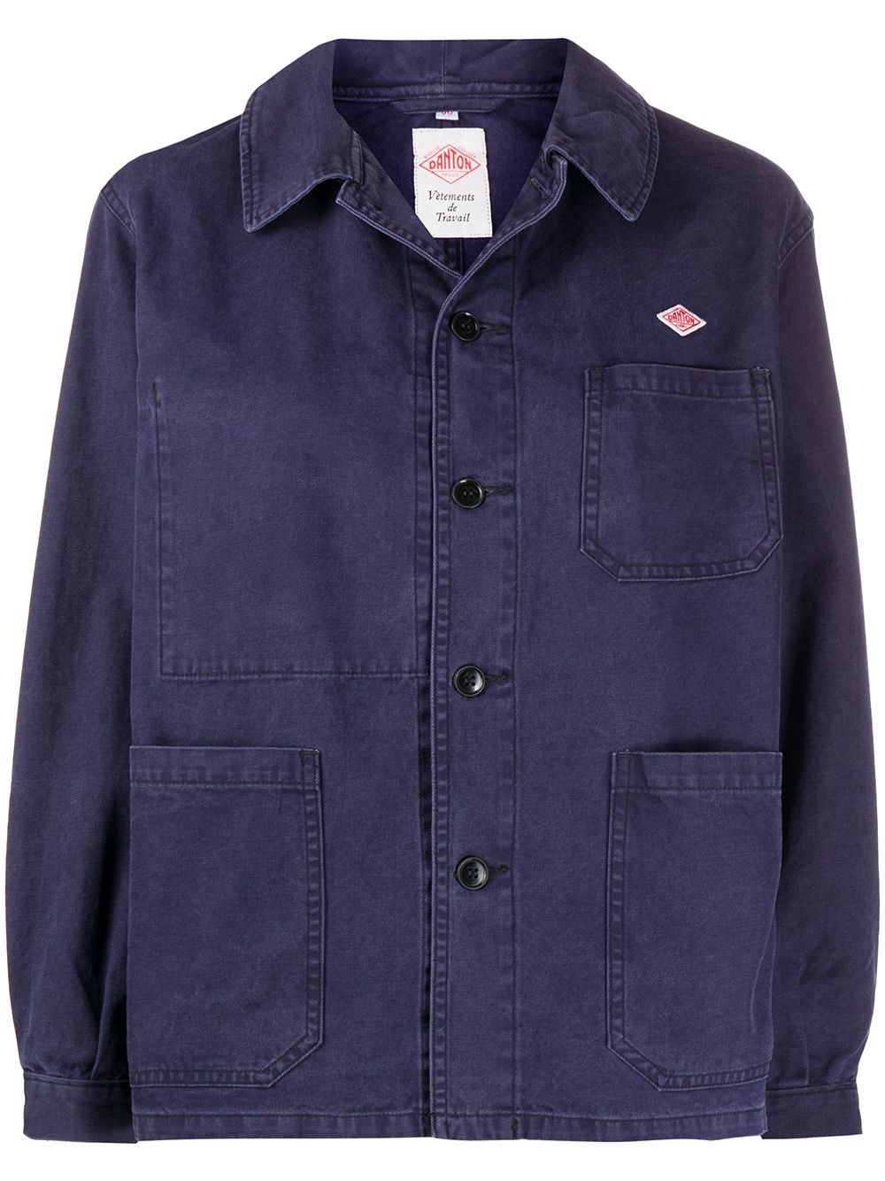 фото Danton logo-embroidered patch pocket shirt