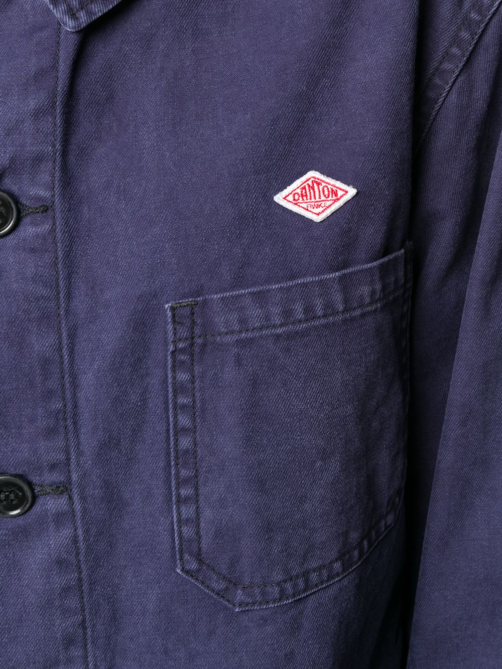 фото Danton logo-embroidered patch pocket shirt