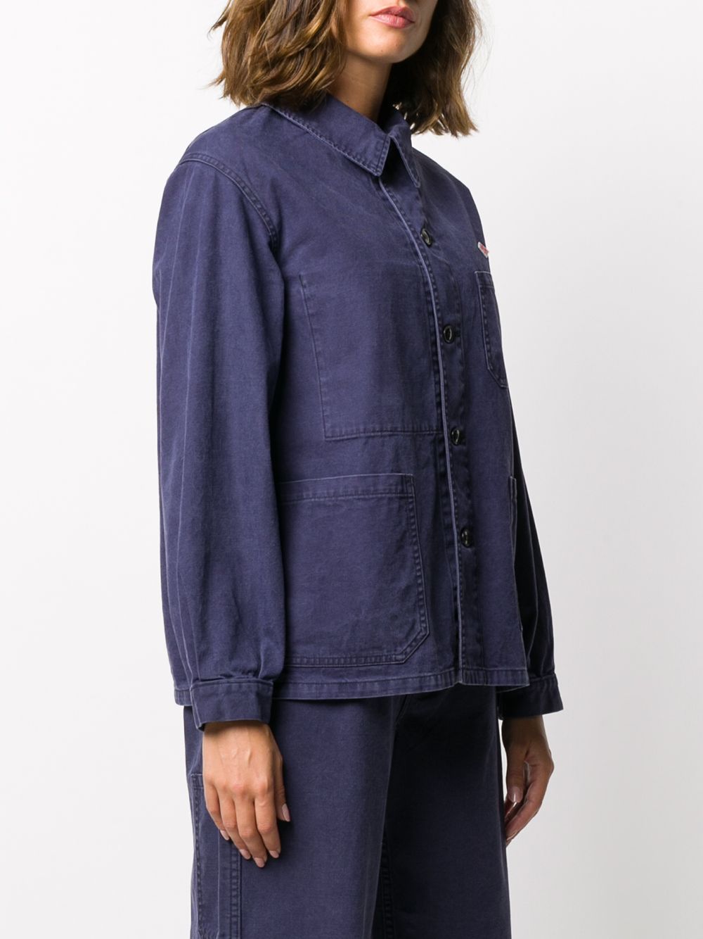 фото Danton logo-embroidered patch pocket shirt