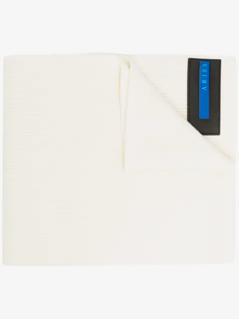 Aries logo-patch ribbed scarf