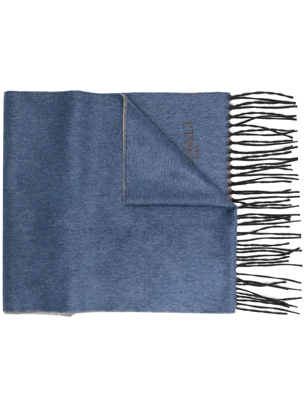 фото Canali embroidered logo knitted scarf