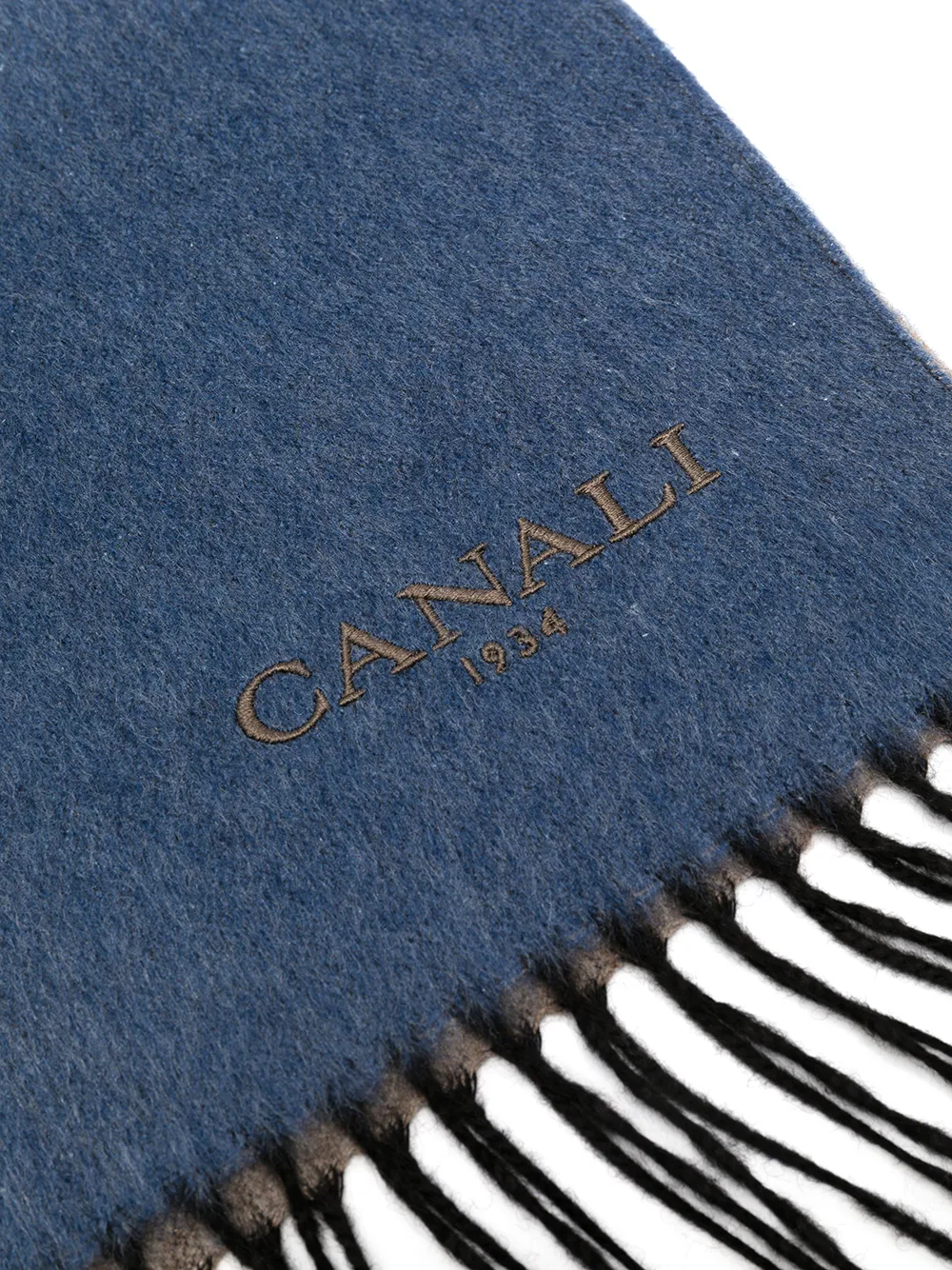 фото Canali embroidered logo knitted scarf