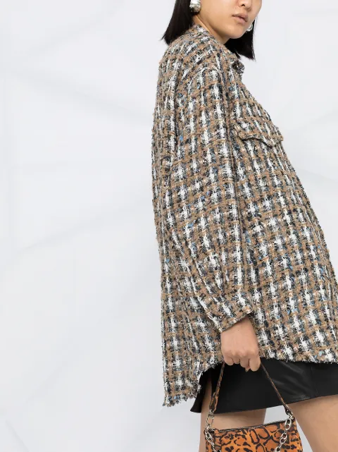 Shop IRO Bleoma plaid tweed shirt with 