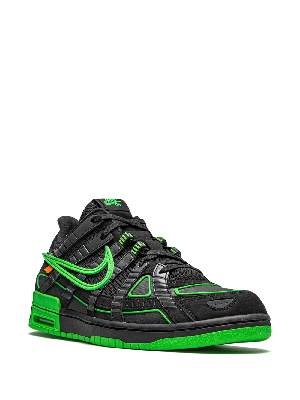 Green white and store black nike shoes