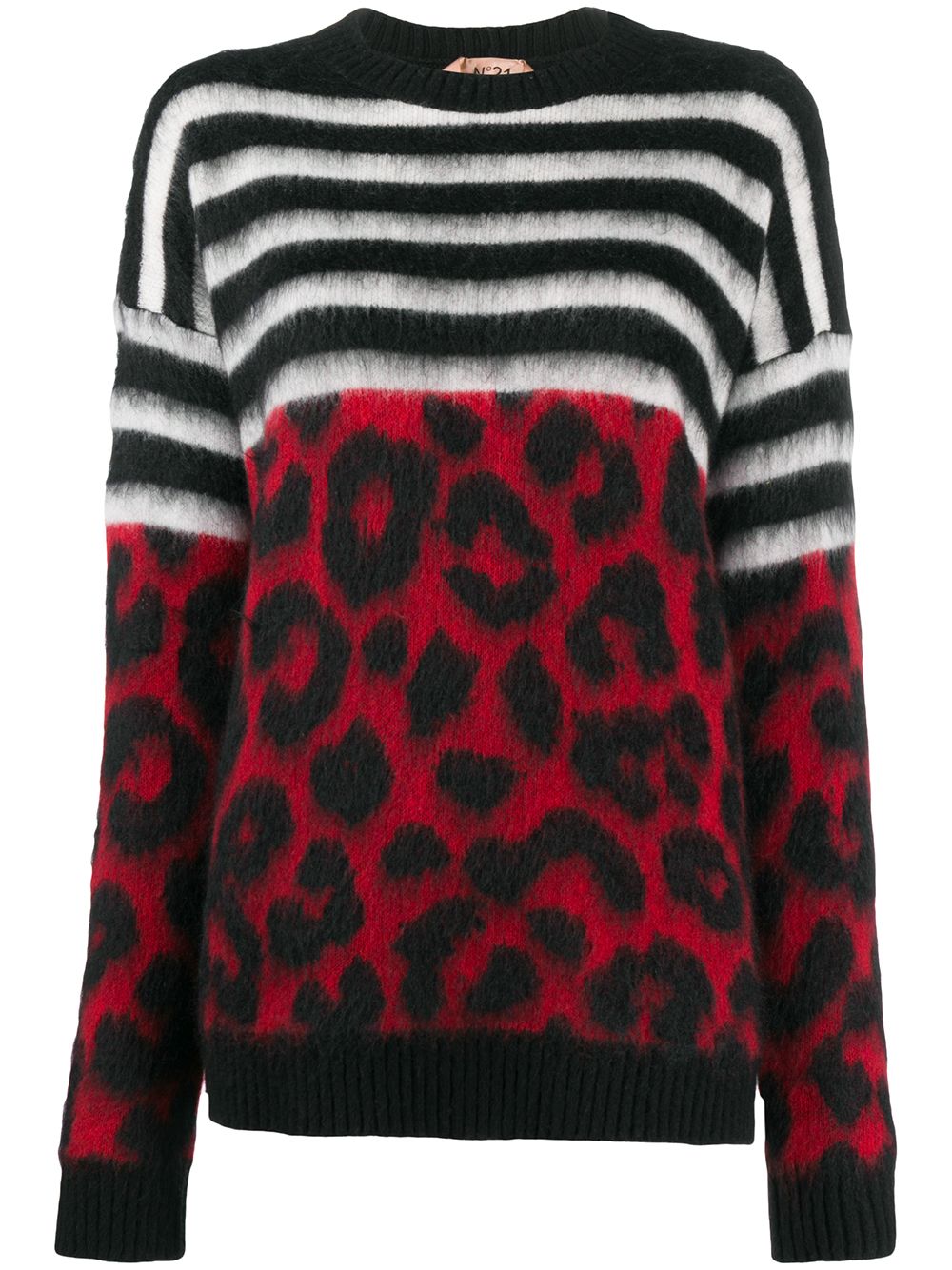 фото Nº21 striped and leopard intarsia jumper