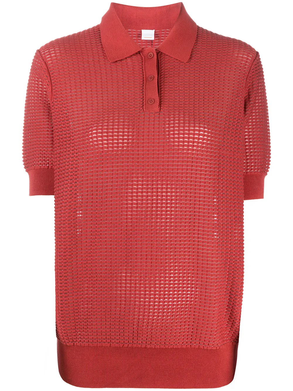 BOSS knitted polo top · L