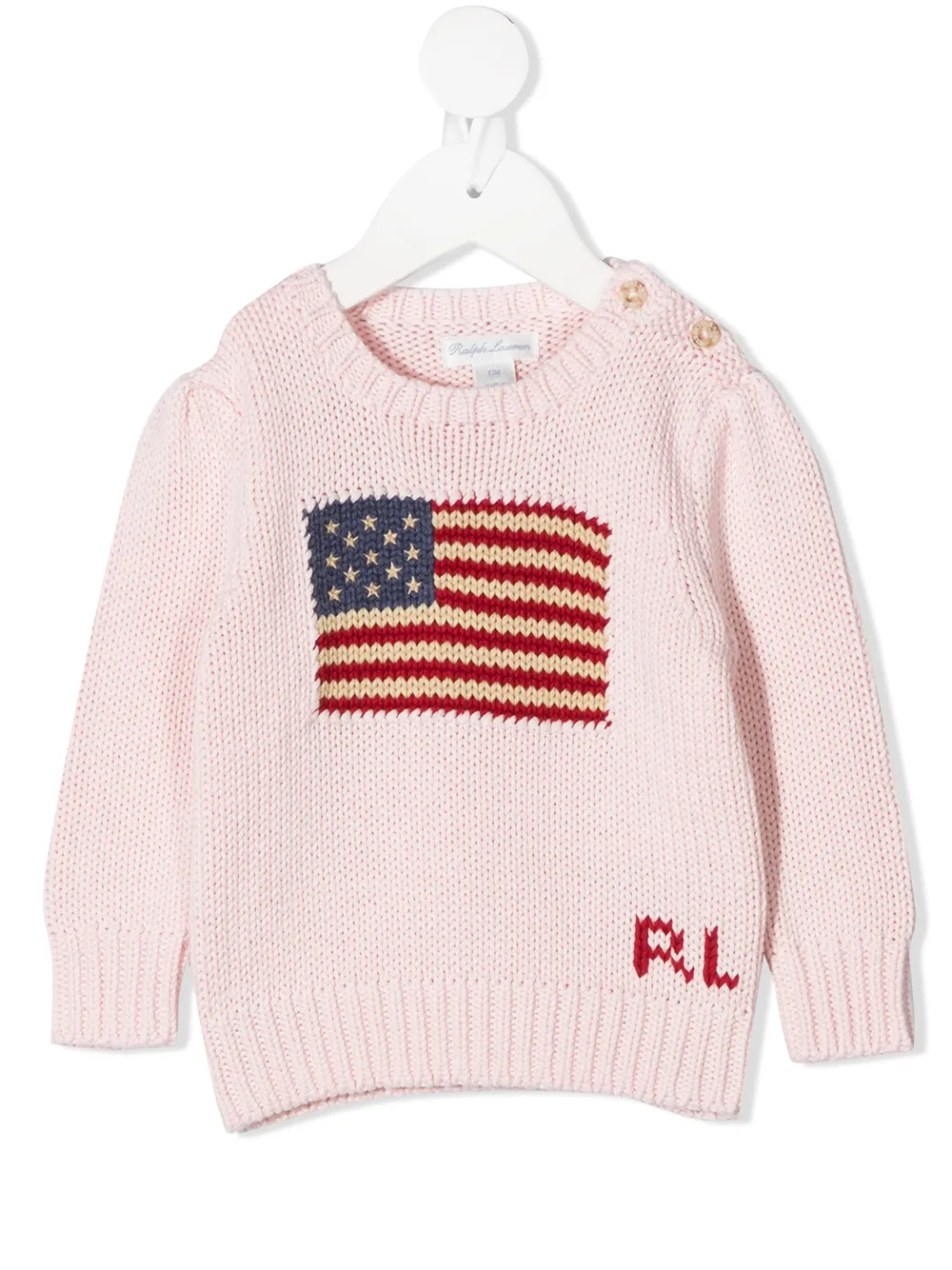 POLO RALPH LAUREN KIDS Trui met Amerikaanse vlag Roze