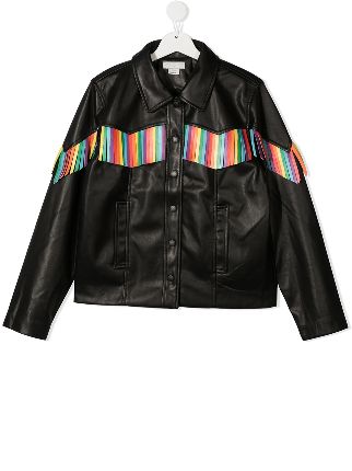 rainbow faux leather jacket