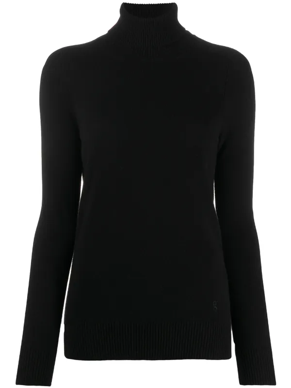 black cashmere roll neck