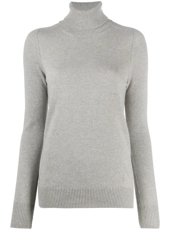 white cashmere roll neck jumper