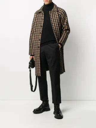 houndstooth single-breasted coat展示图