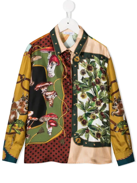 Dolce & Gabbana Kids fruit print silk shirt