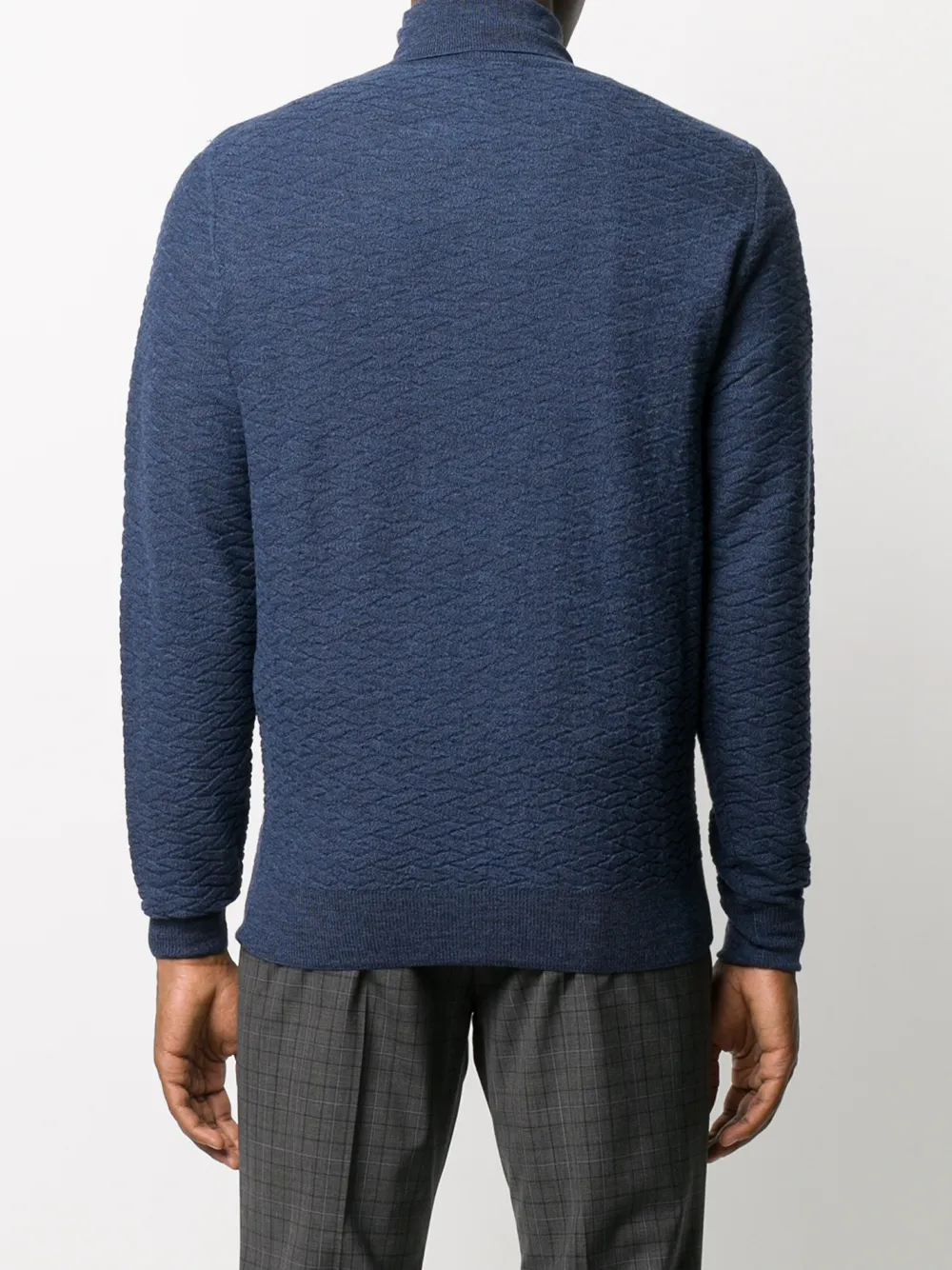 Canali Trui met geribbelde afwerking Blauw
