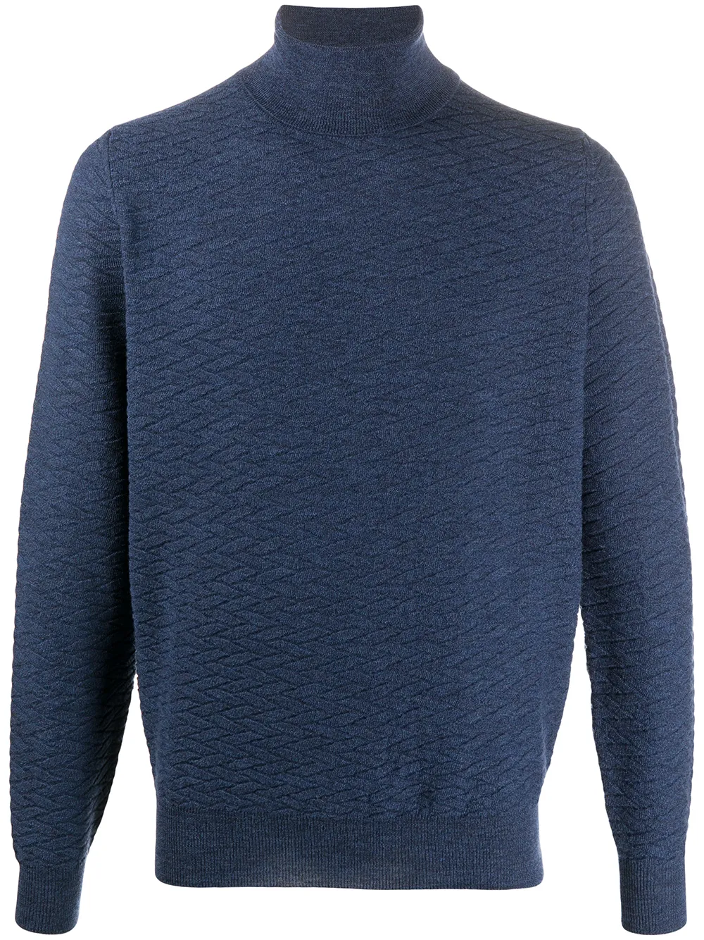 Canali Pullover mit gerippten Details - Blau