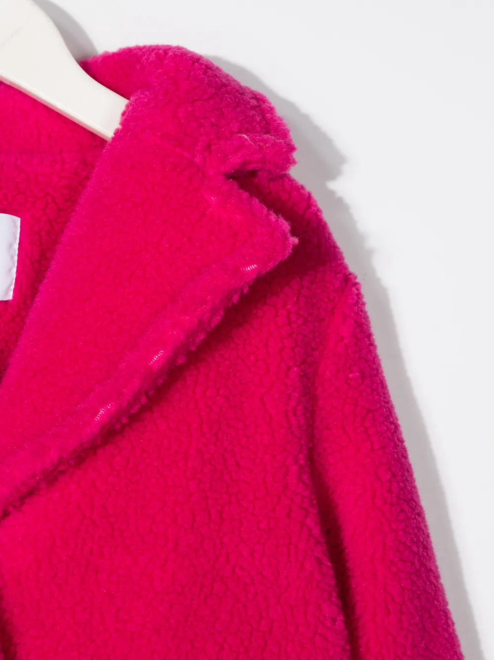  Msgm Kids Faux Fur Mantel Mit Logo   Rosa 