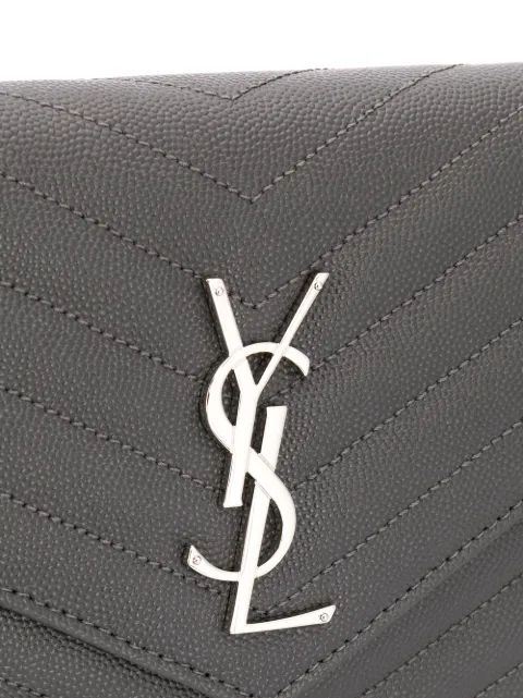 saint laurent wallet on chain beige