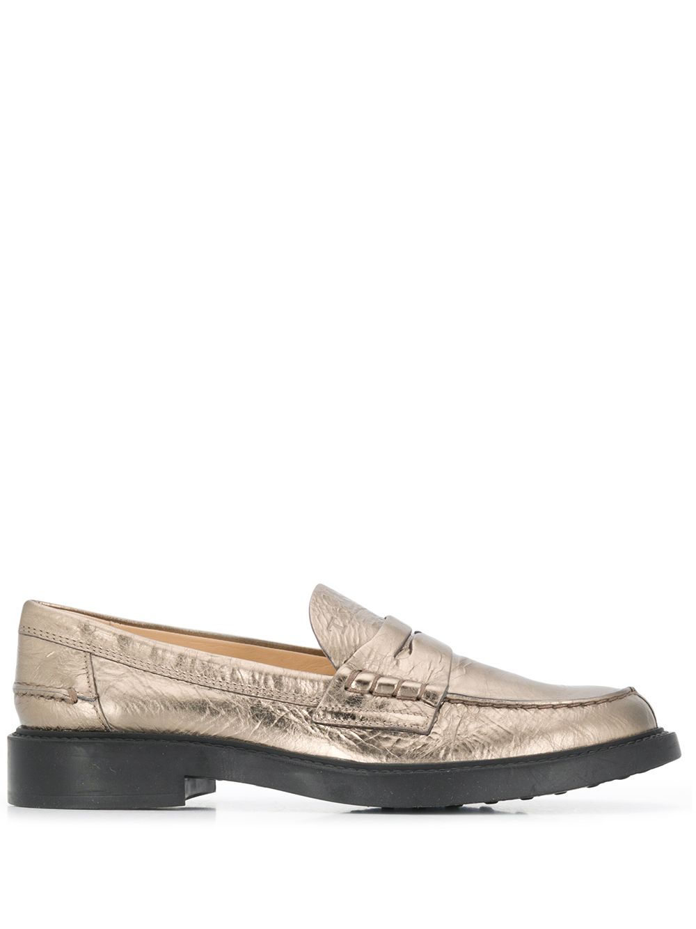 фото Tod's metallic almond-toe loafers