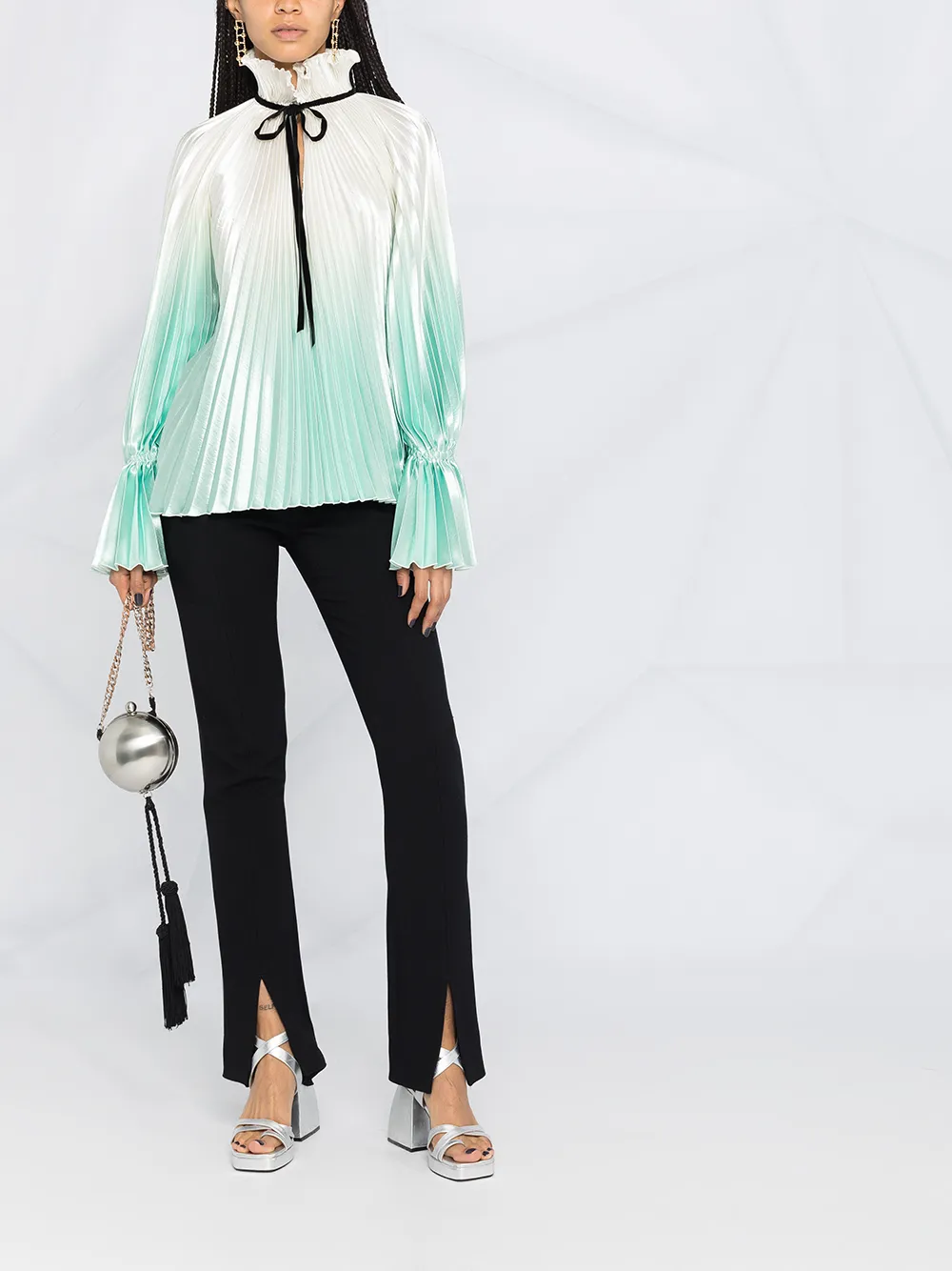 Philosophy Di Lorenzo Serafini Blouse met hoge hals - Beige