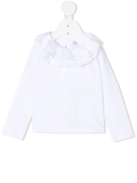 Douuod Kids TEEN ruffle-trim long-sleeved top