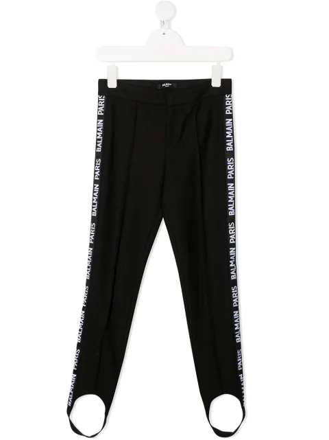 Balmain Kids ليغينغ بشريط شعار الماركة