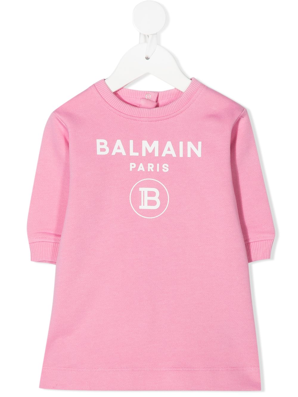 фото Balmain kids платье с длинным рукавами и логотипом