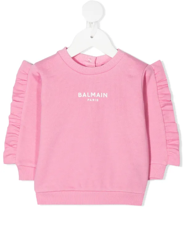 pink ruffle sweatshirt