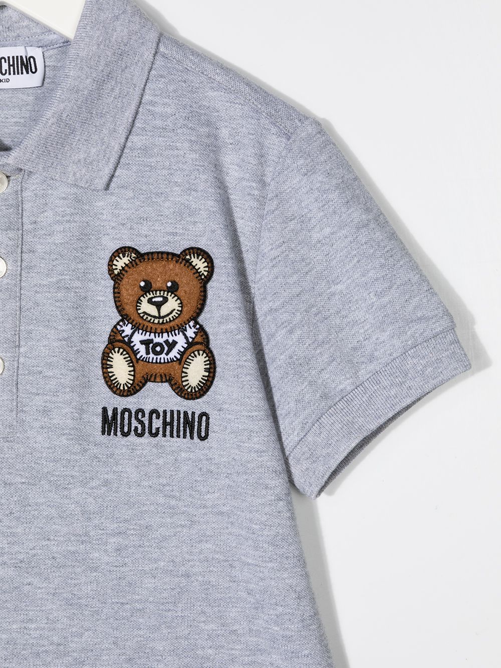 фото Moschino kids рубашка поло с вышивкой