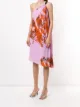 Christian Dior pre-owned leaf print pleated dress
