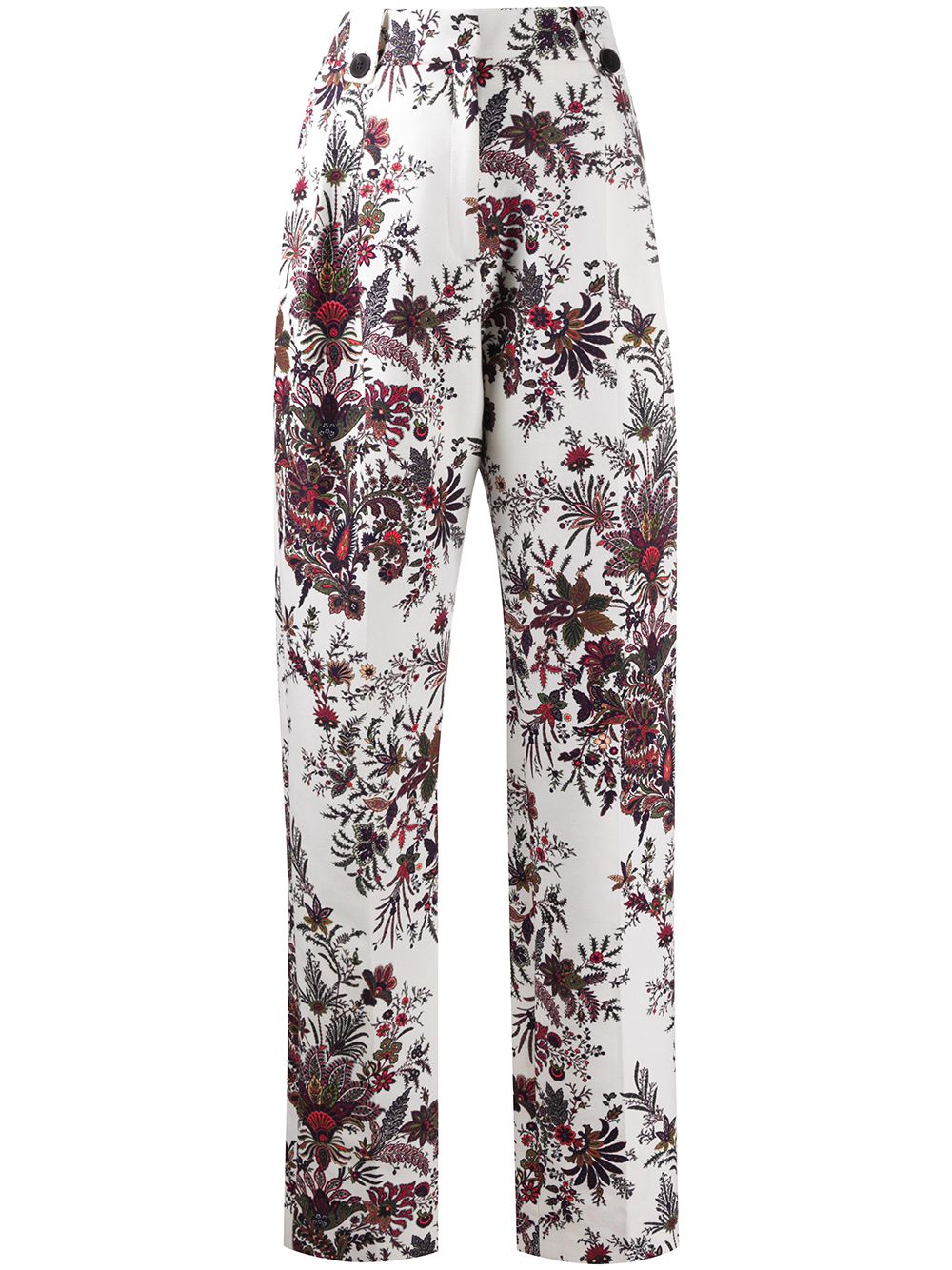 Shop Rabanne High-waist Paisley Print Trousers In White