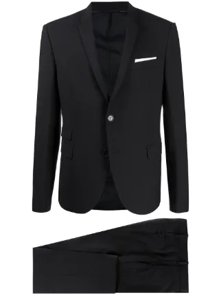 neil barrett travel fine 弹性华达呢修身西装套装