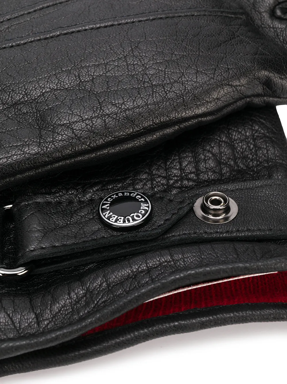Alexander McQueen Leren handschoenen - Zwart