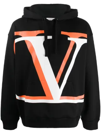 Valentino Garavani V Logo Hoodie Farfetch