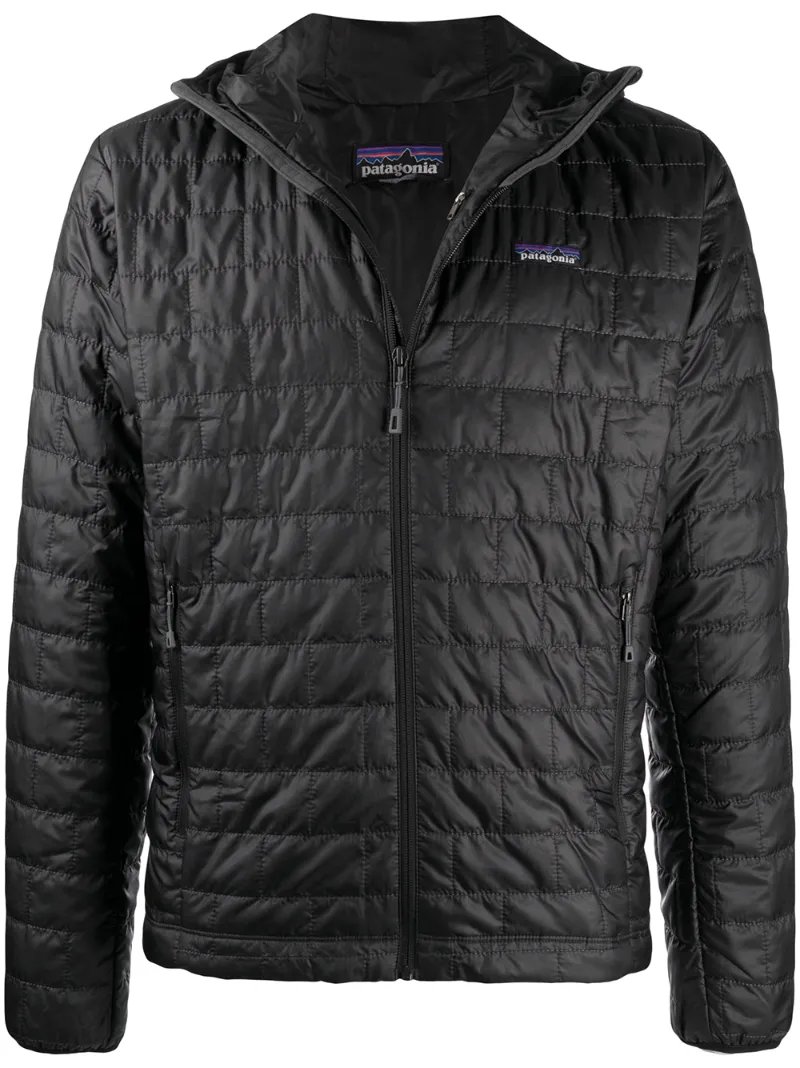 Shop Patagonia Nano Puff Hooded Jacket In Black