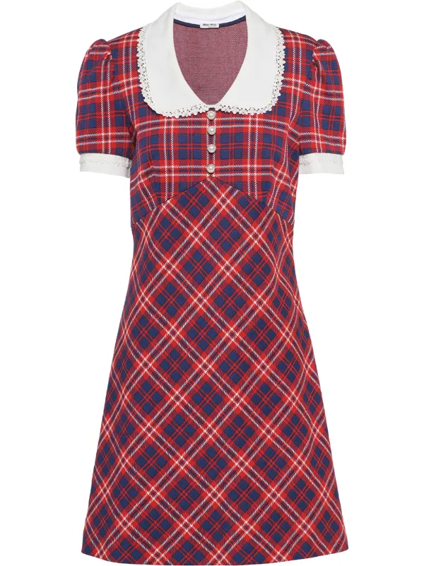 checked a line dress