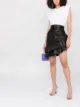Image 2 of Balmain short asymmetric ruffled leather skirt